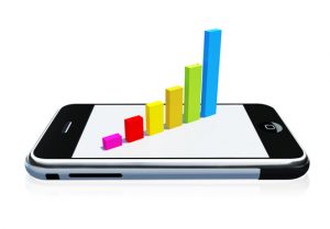 Color chart of businessman on mobile phone